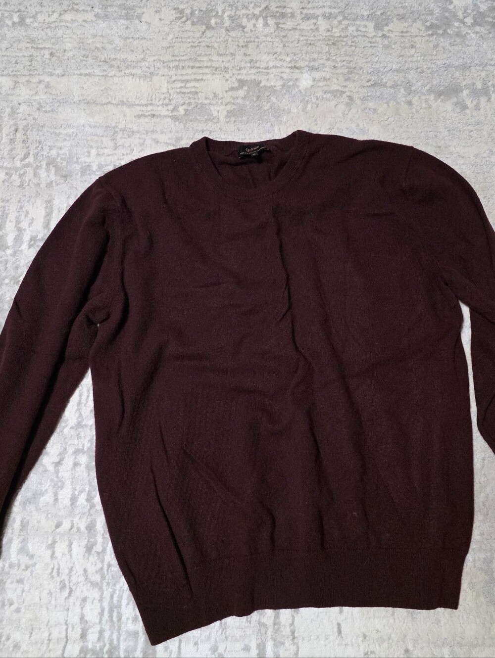 Men's CASHMERE  Crewneck Sweater - Burgundy QUINCE